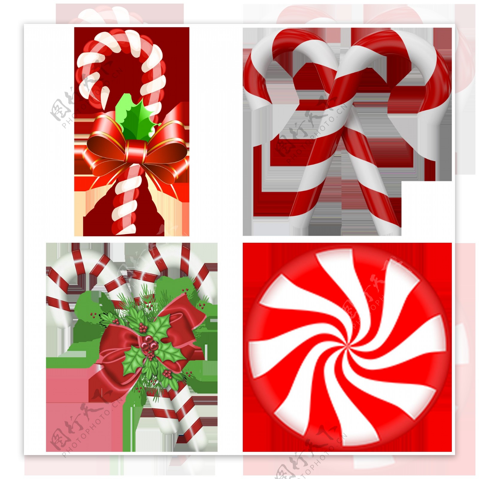 彩色圣诞糖果免抠png透明图层素材