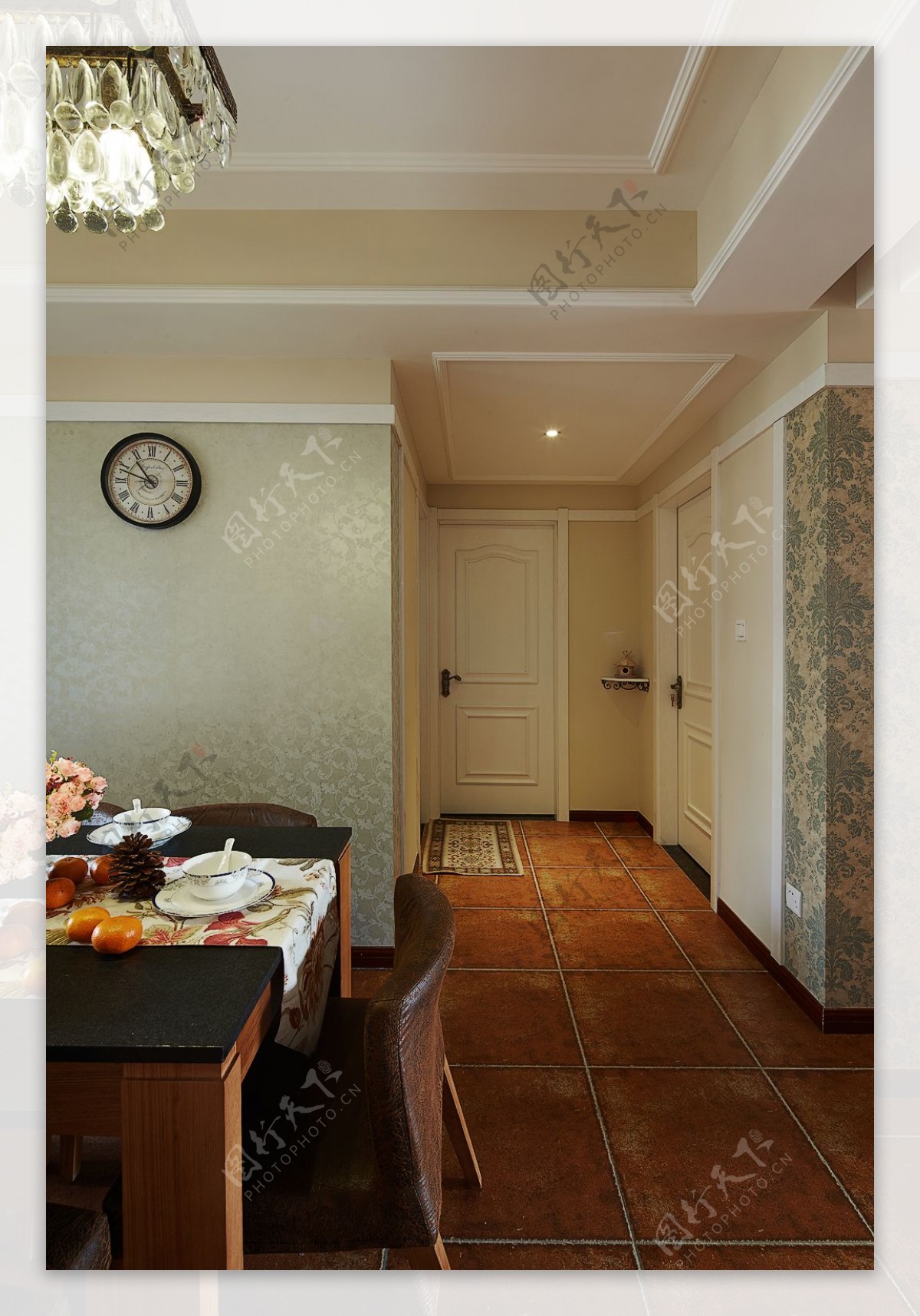 简约风室内设计餐厅走廊效果图源文件