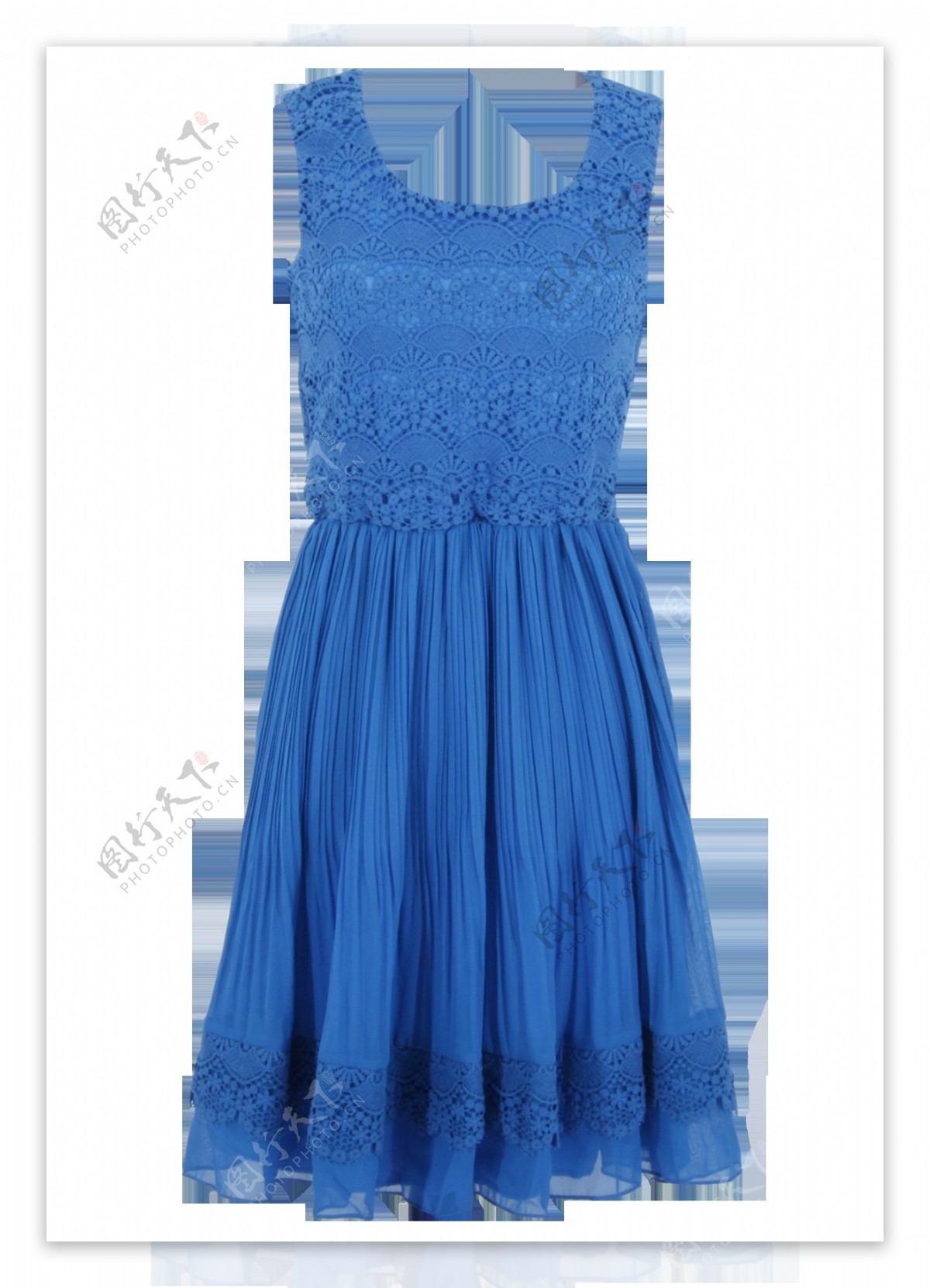蓝色的连衣裙免抠png透明图层素材