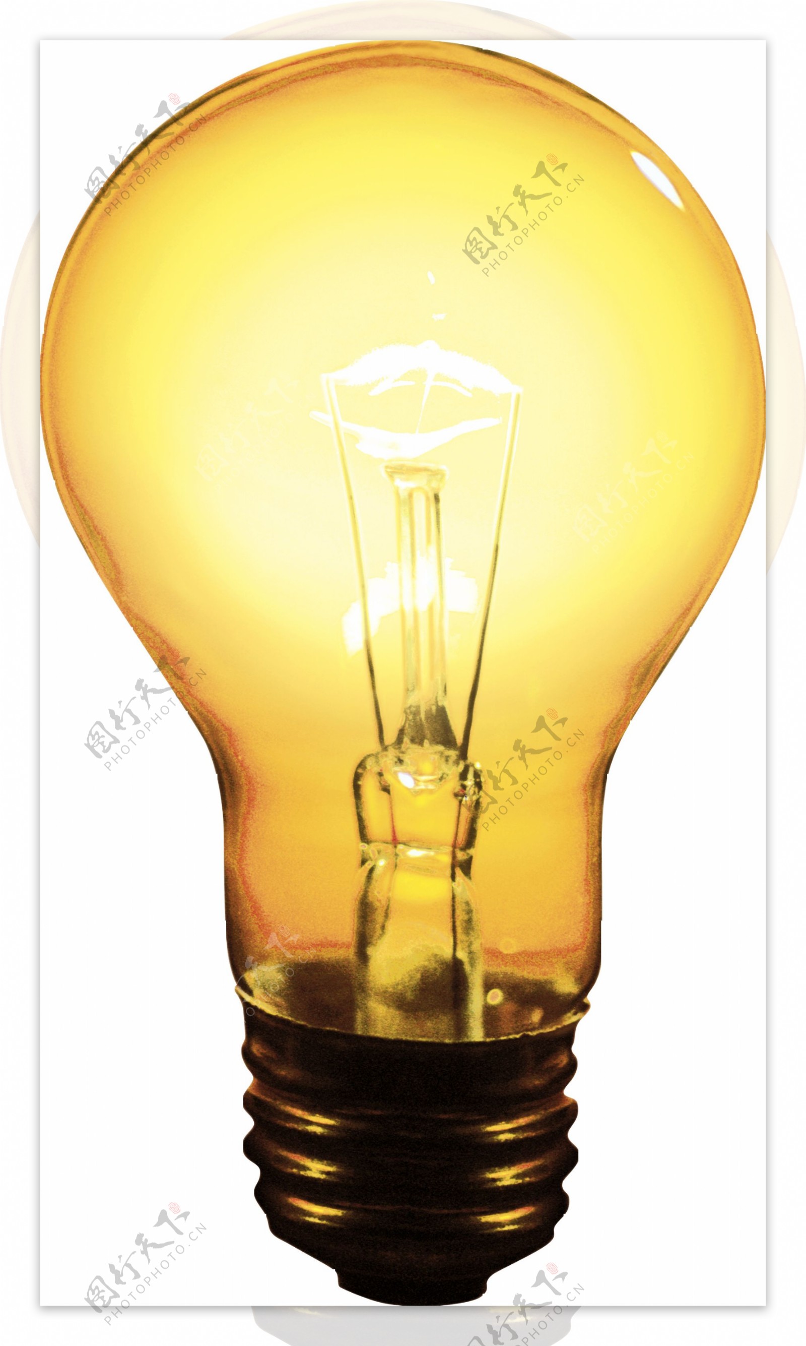 黄色白炽灯免抠png透明图层素材