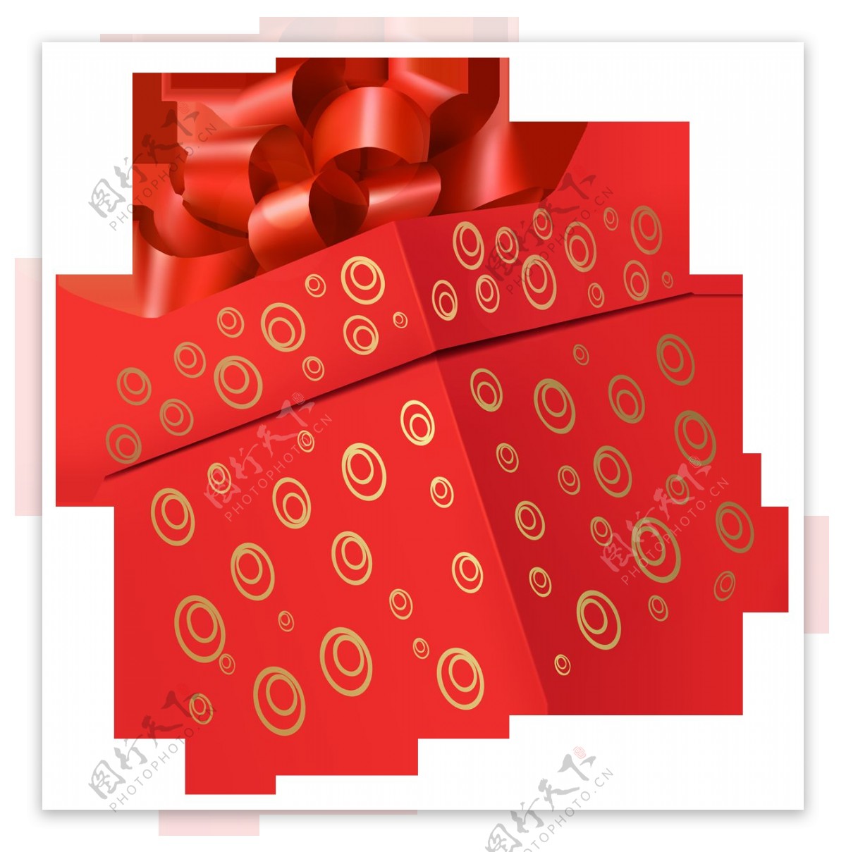 红色漂亮礼品盒免抠png透明图层素材