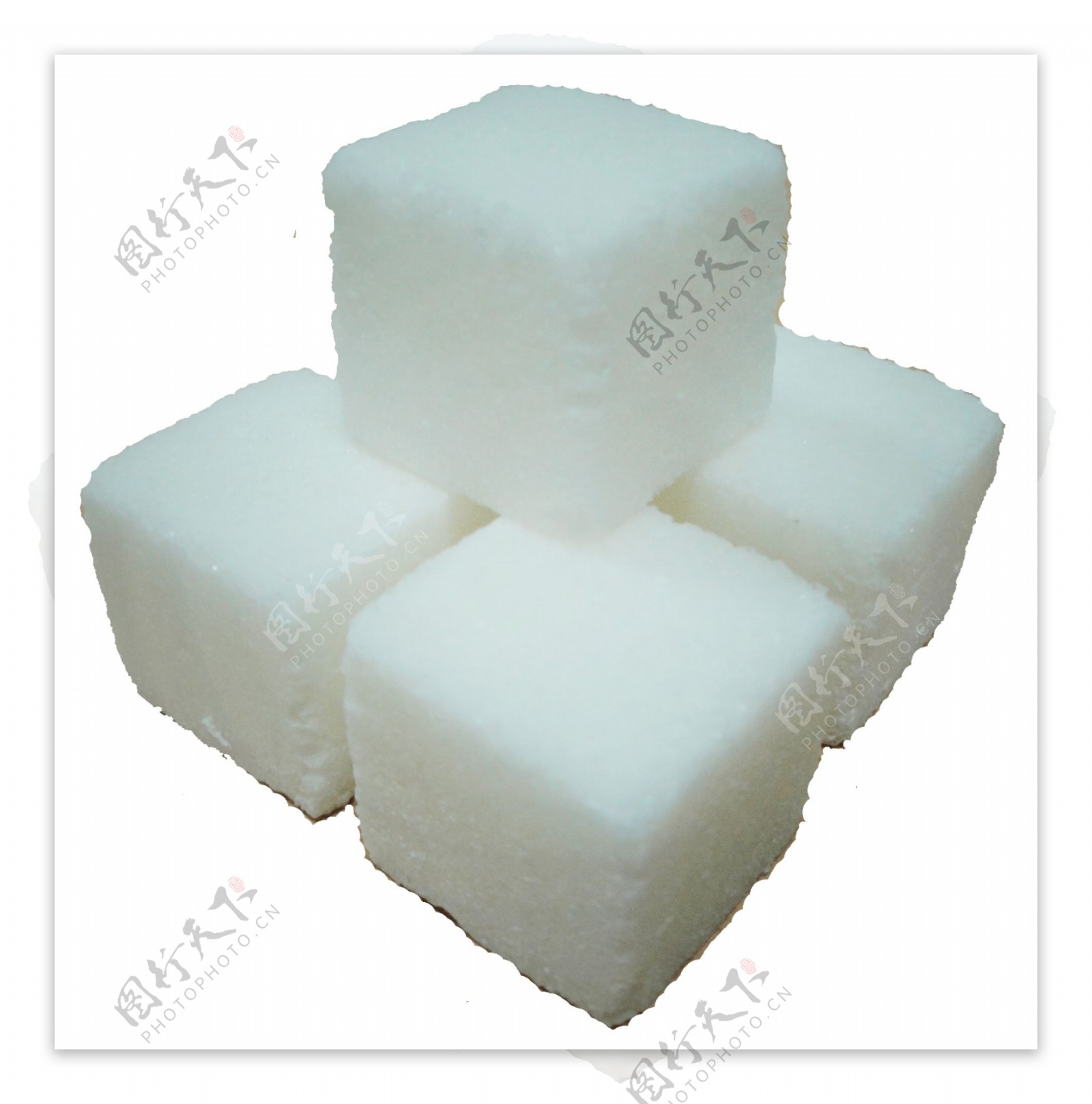 方形白色食糖免抠png透明图层素材