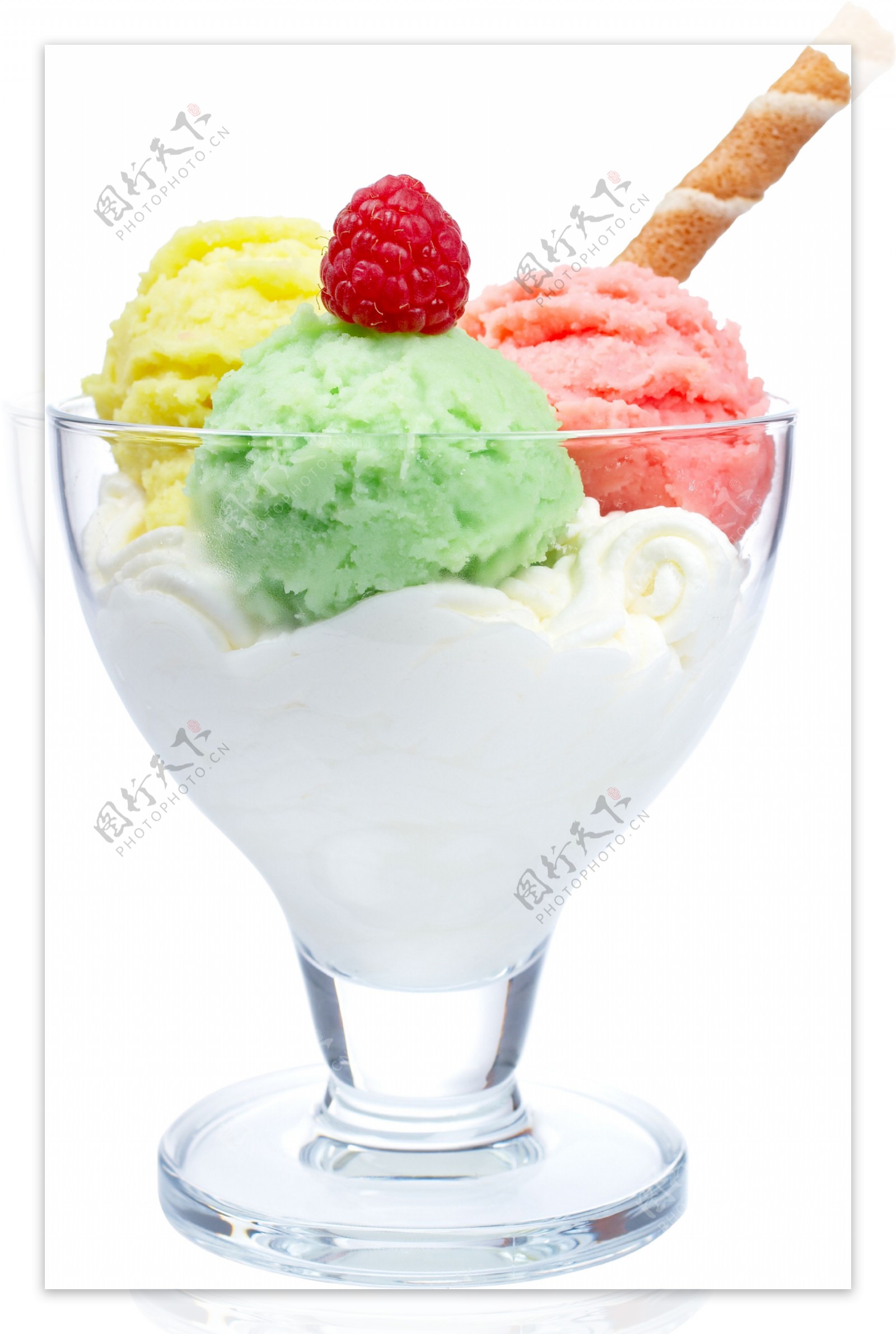 水果奶油冰淇淋免抠png透明图层素材