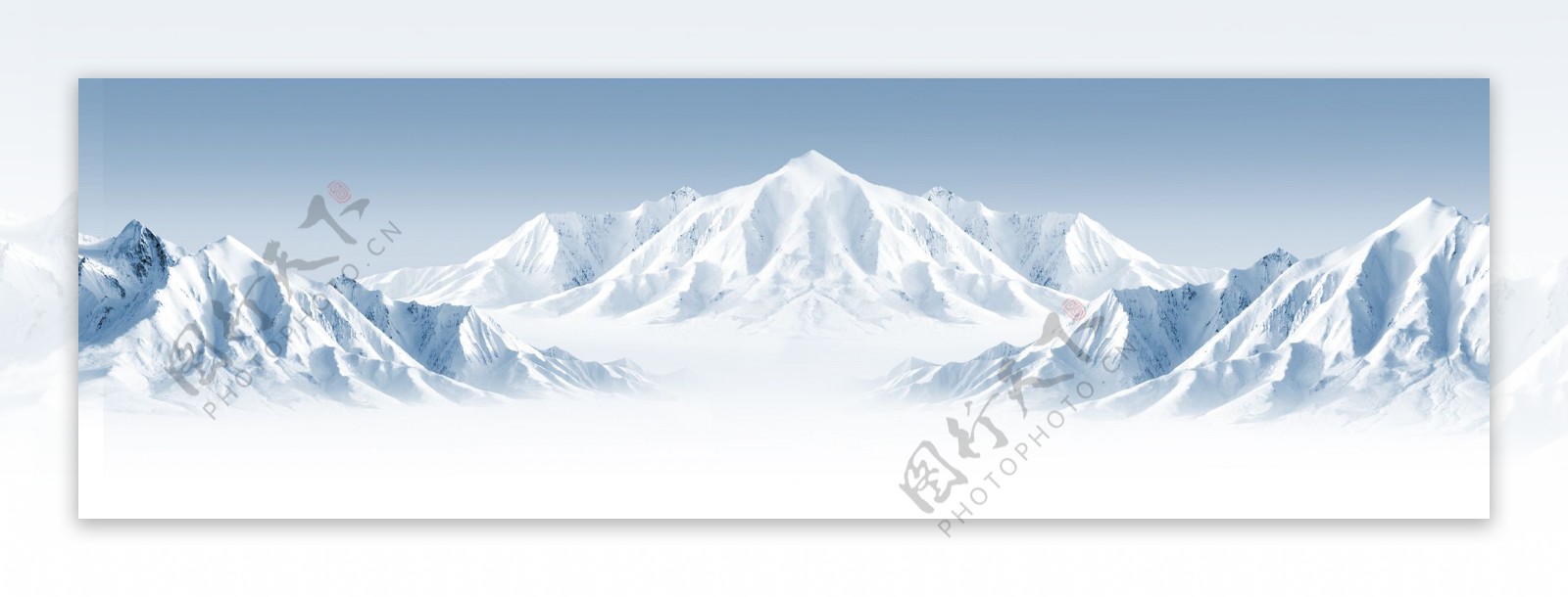 唯美白色雪山banner背景素材