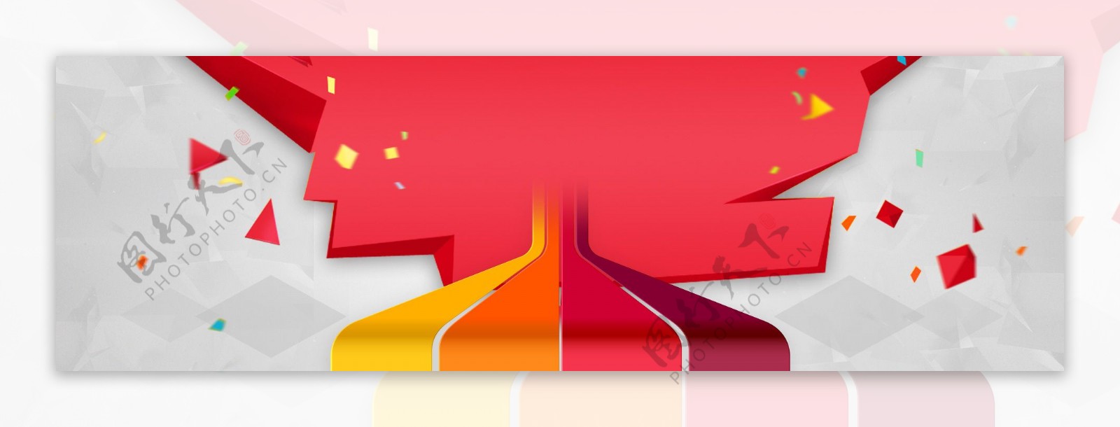红色抽象几何彩点淘宝banner背景