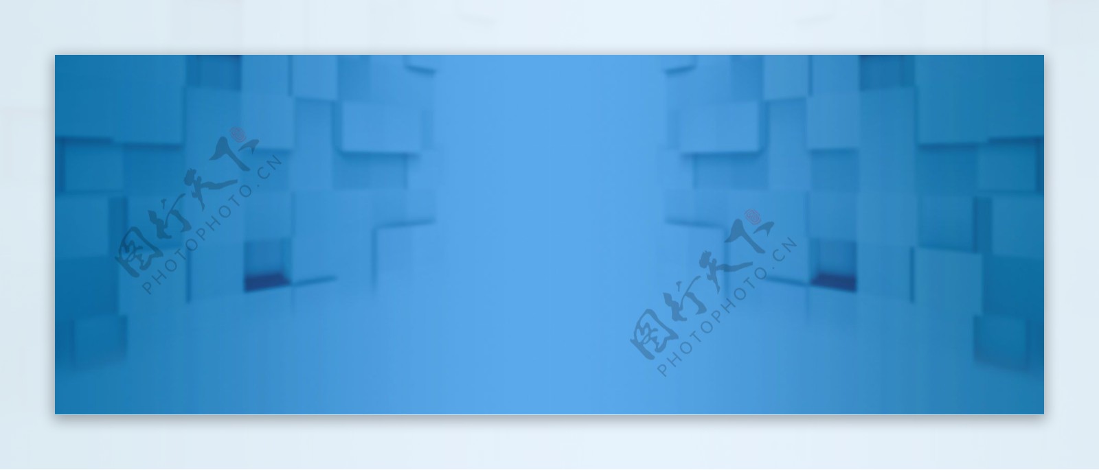 蓝色抽象几何体卡淘宝全屏banner背景