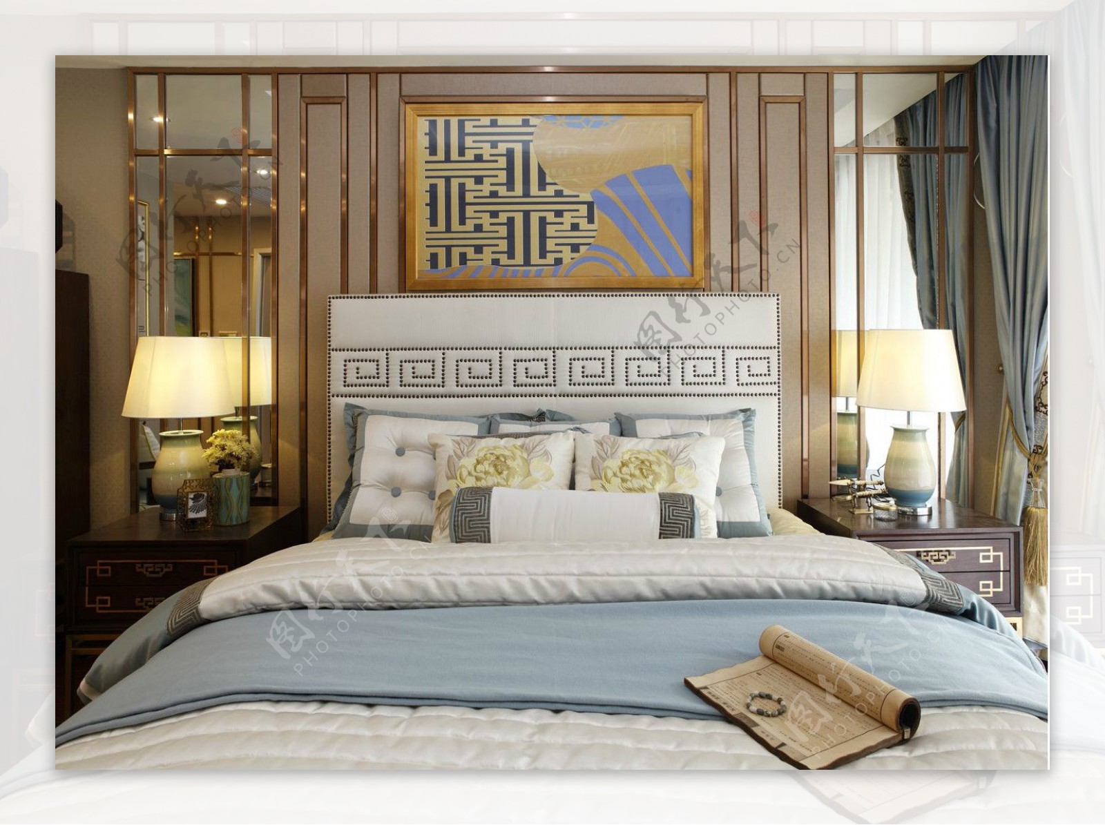 中式典雅时尚卧室装饰画效果图