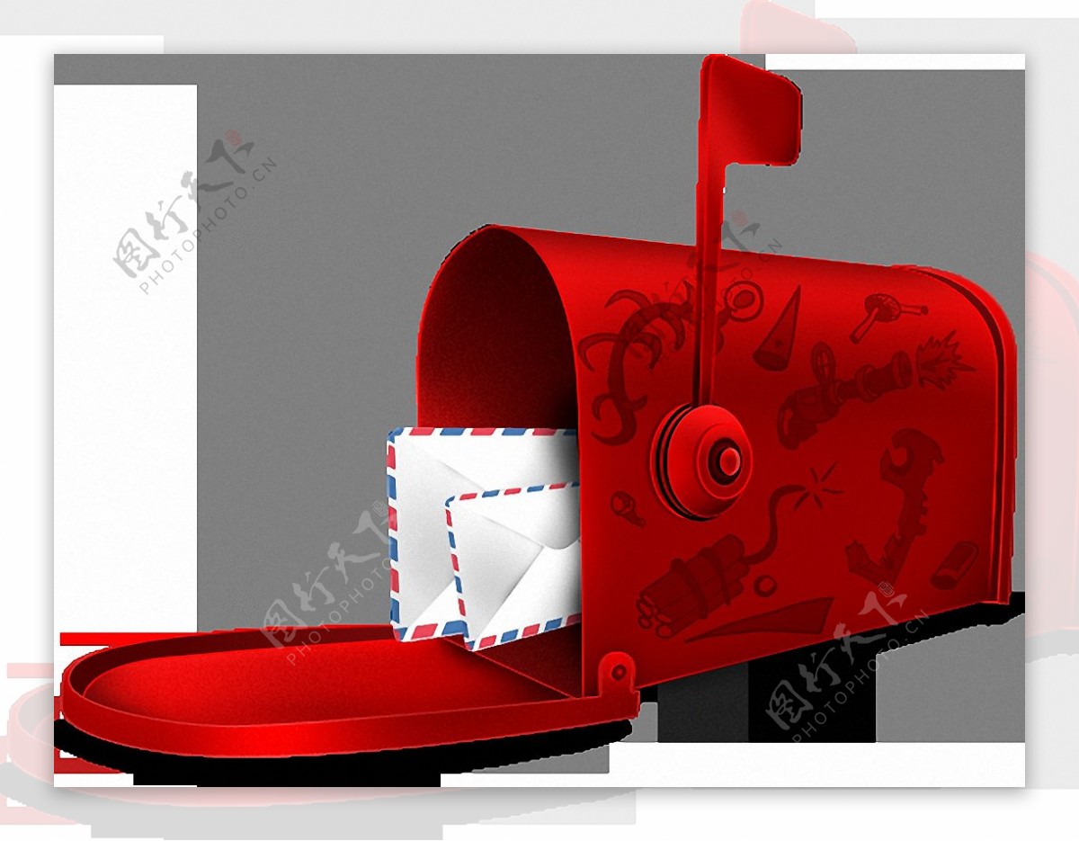 红色漂亮信箱免抠png透明素材
