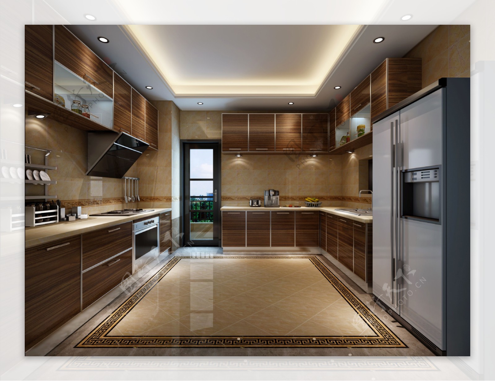 现代别墅厨房装修效果图