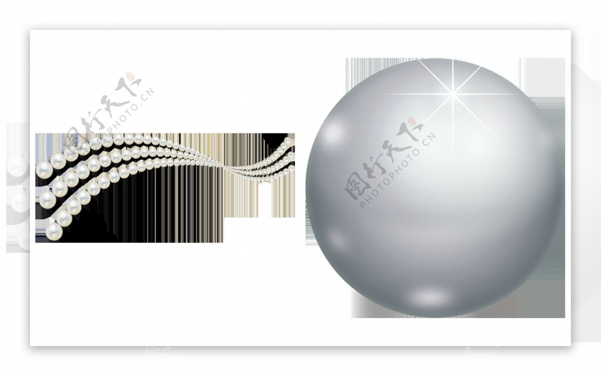 银色圆形珍珠免抠png透明图层素材