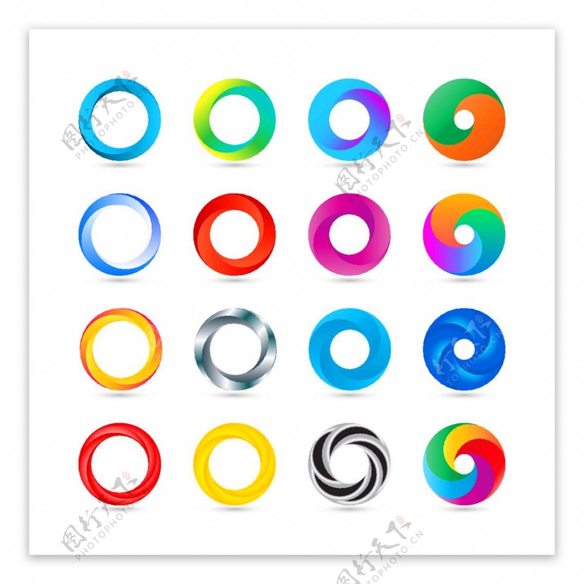 彩色圆环标志图片