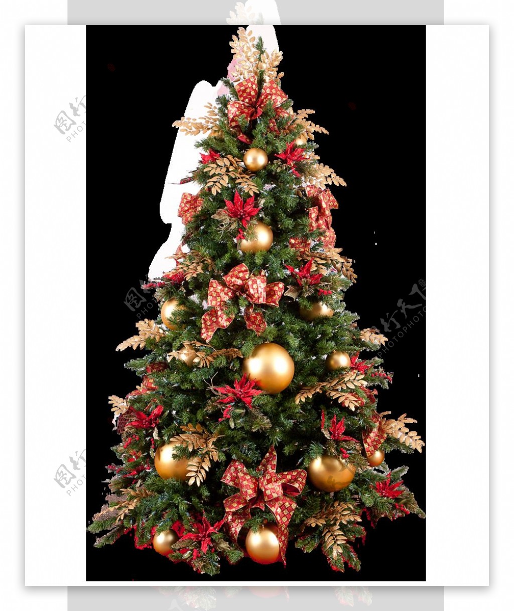 一棵挂满圣诞装饰的圣诞树图案