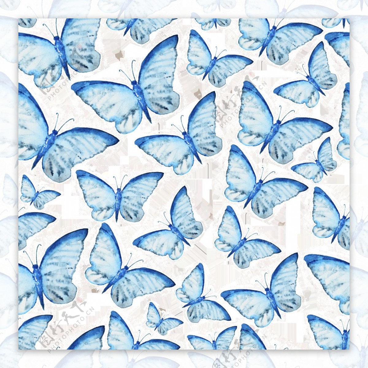 冰晶蝴蝶卡通透明装饰素材