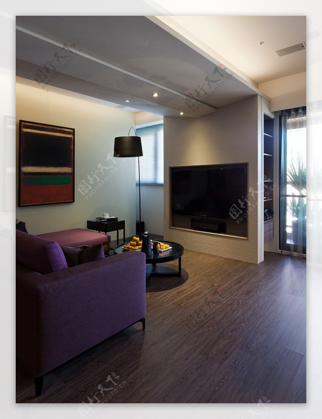 现代客厅漆面落地灯室内装修JPEG效果图
