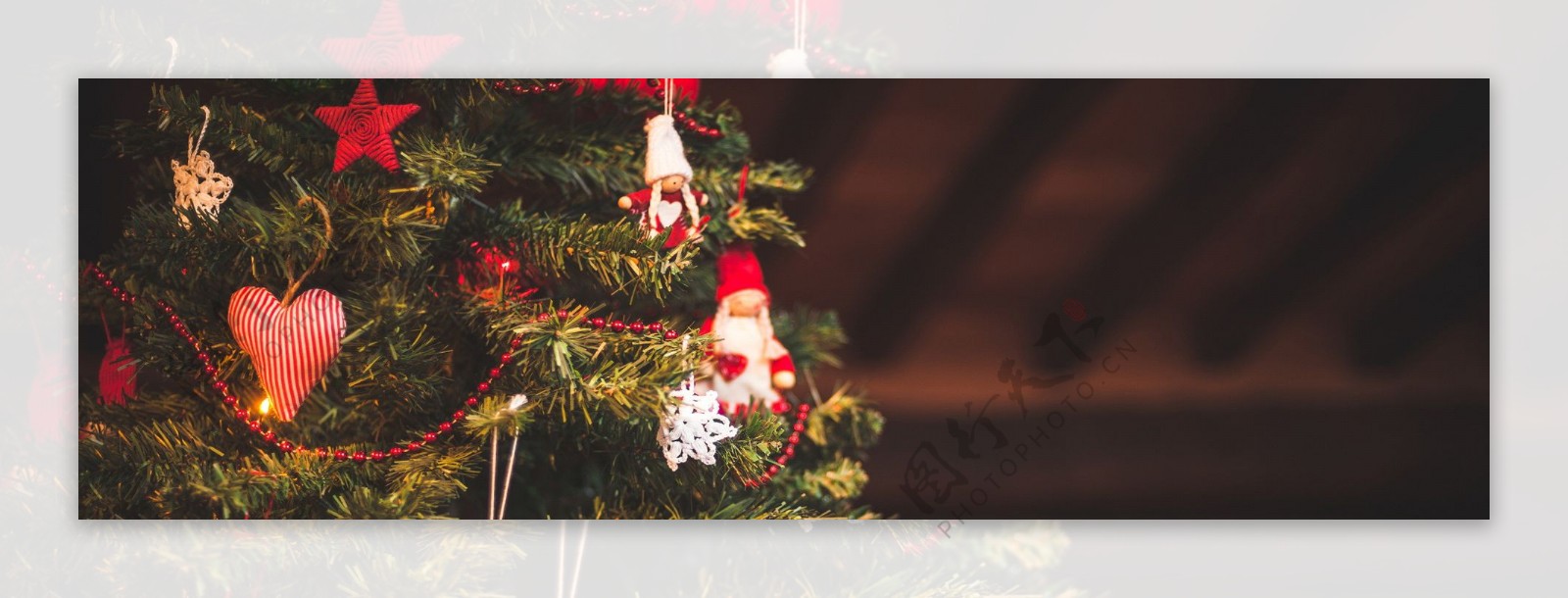 圣诞节圣诞树banner背景素材