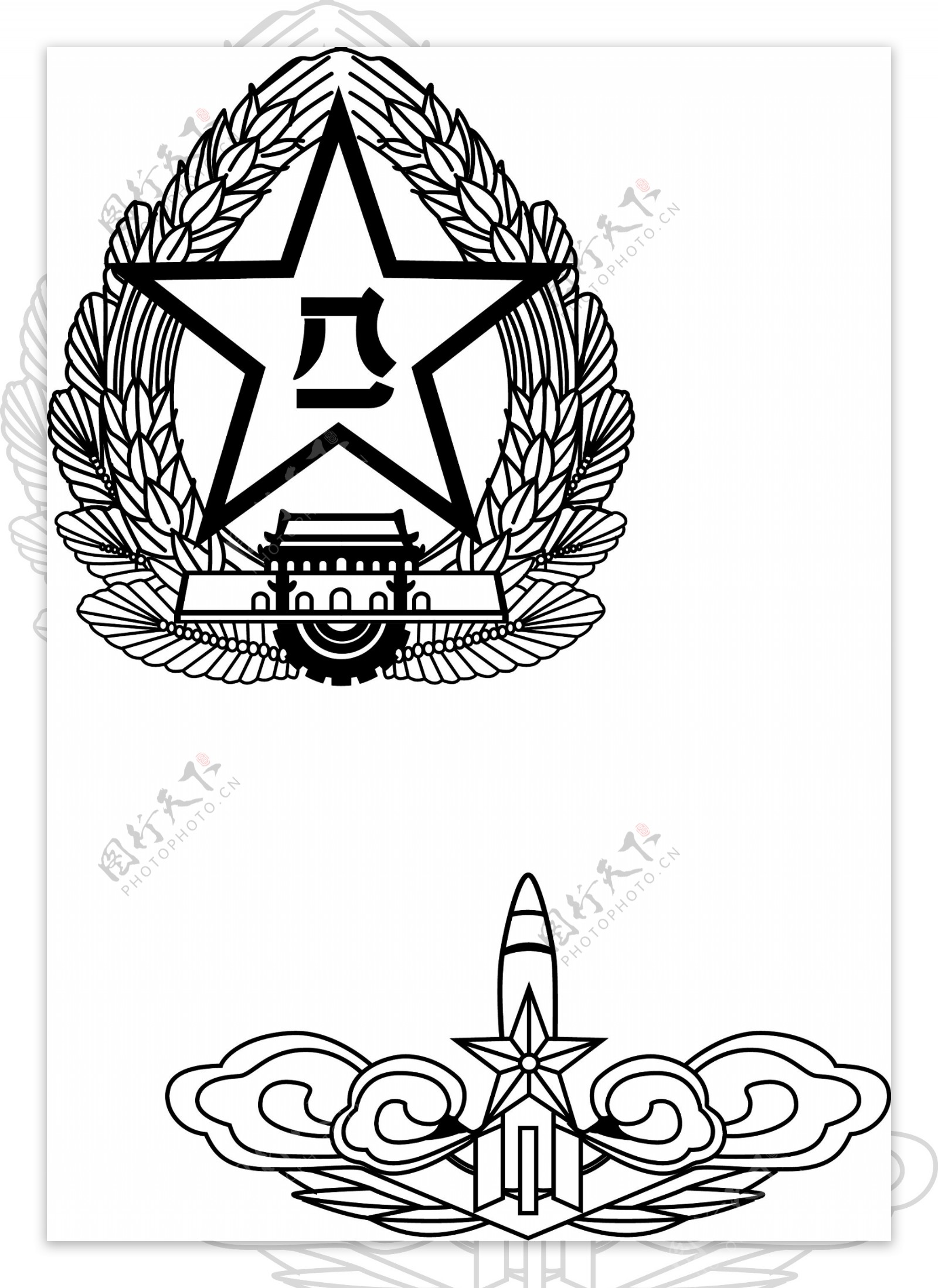 八一火箭军徽标志