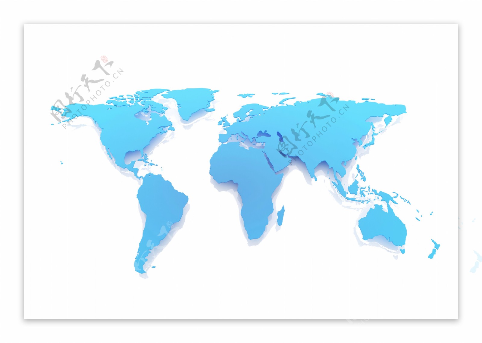一组蓝色系世界地图素材