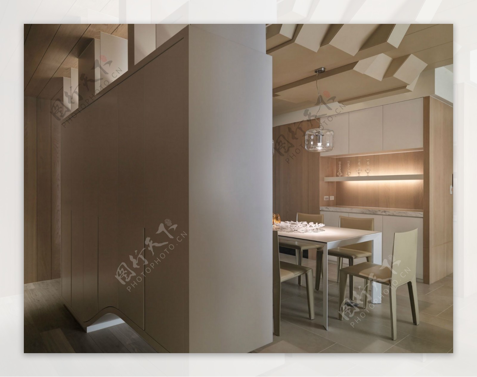 日式雅致客厅纯色背景墙室内装修效果图