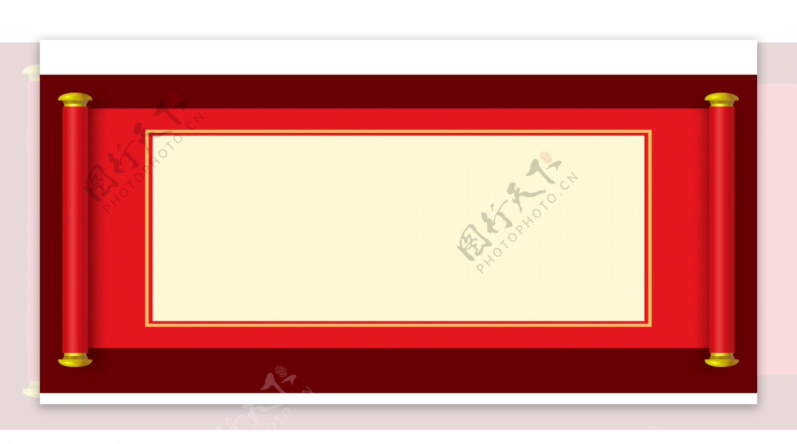 喜庆卷轴透明素材