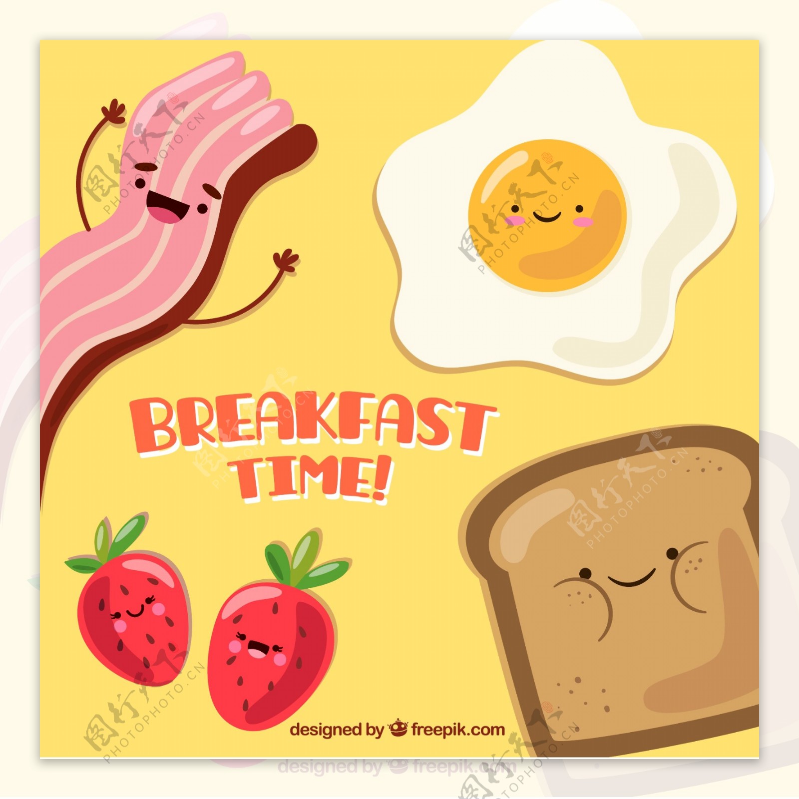卡通早餐美食