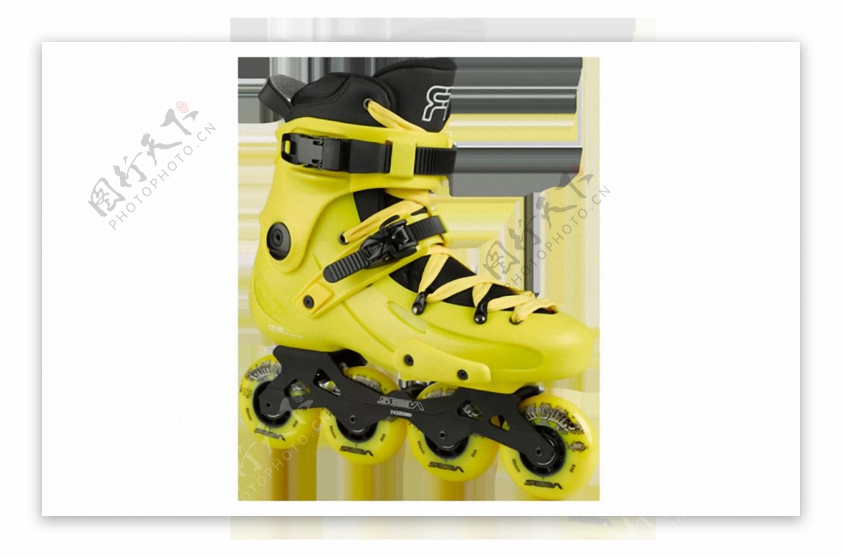 黄色漂亮溜冰鞋免抠png透明素材
