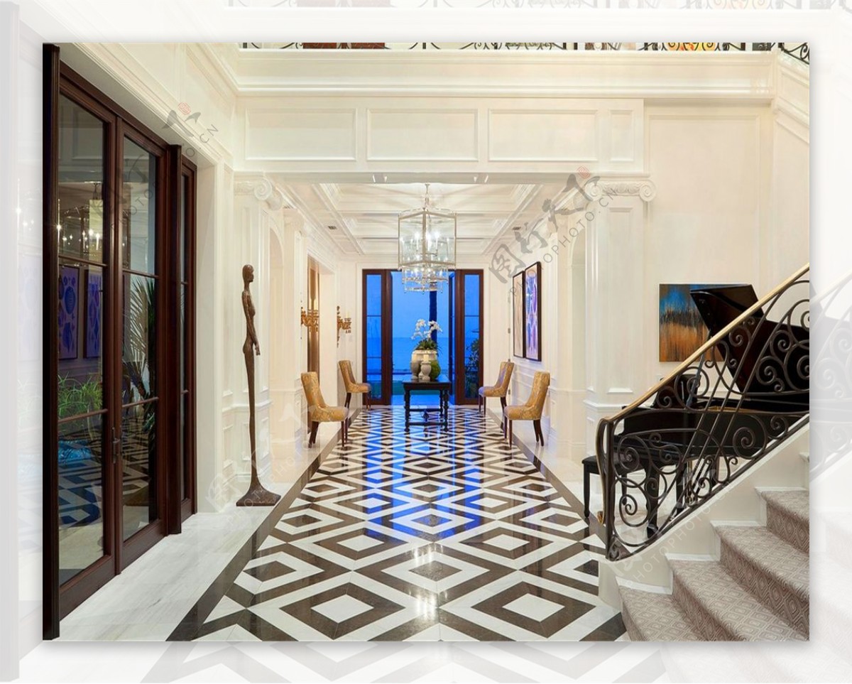 现代欧式室内瓷砖地板设计效果图