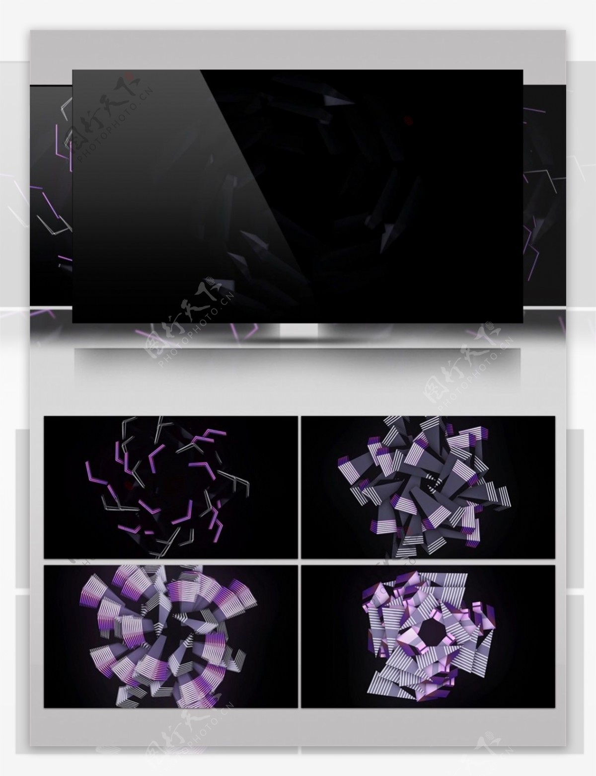 紫光方块花蕊视频素材