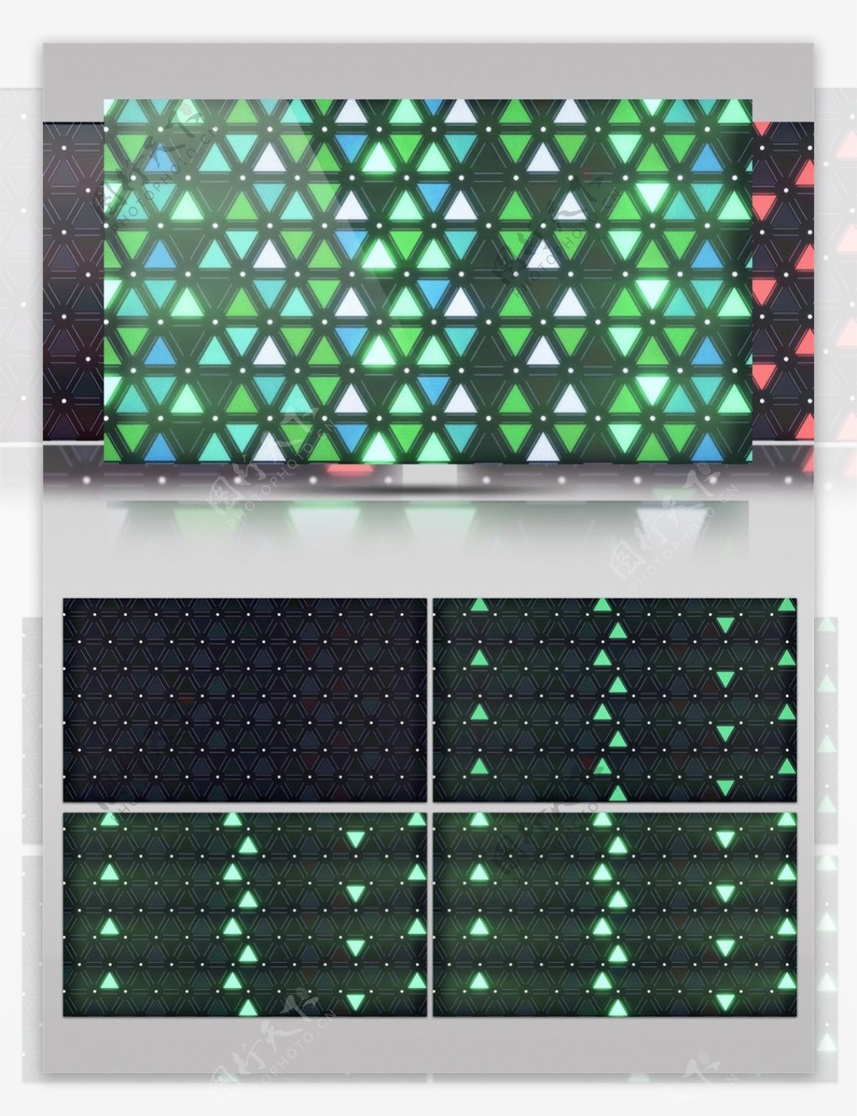 绿色三角光束高清视频素材