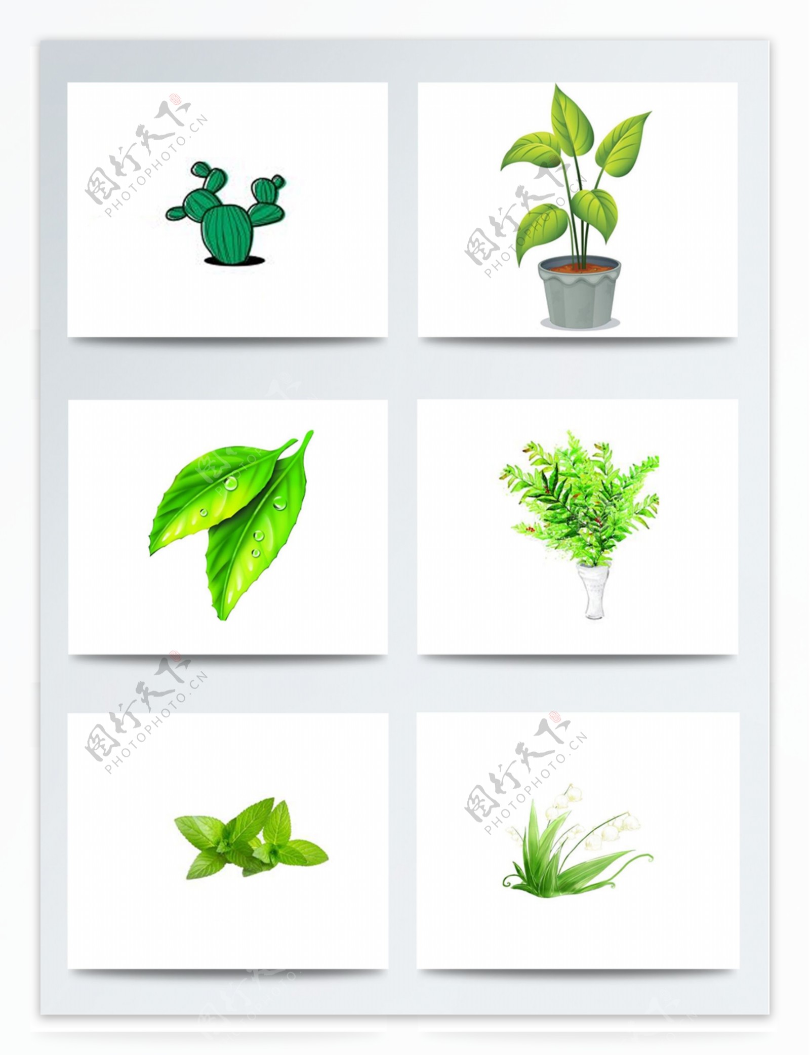 绿色卡通植物素材
