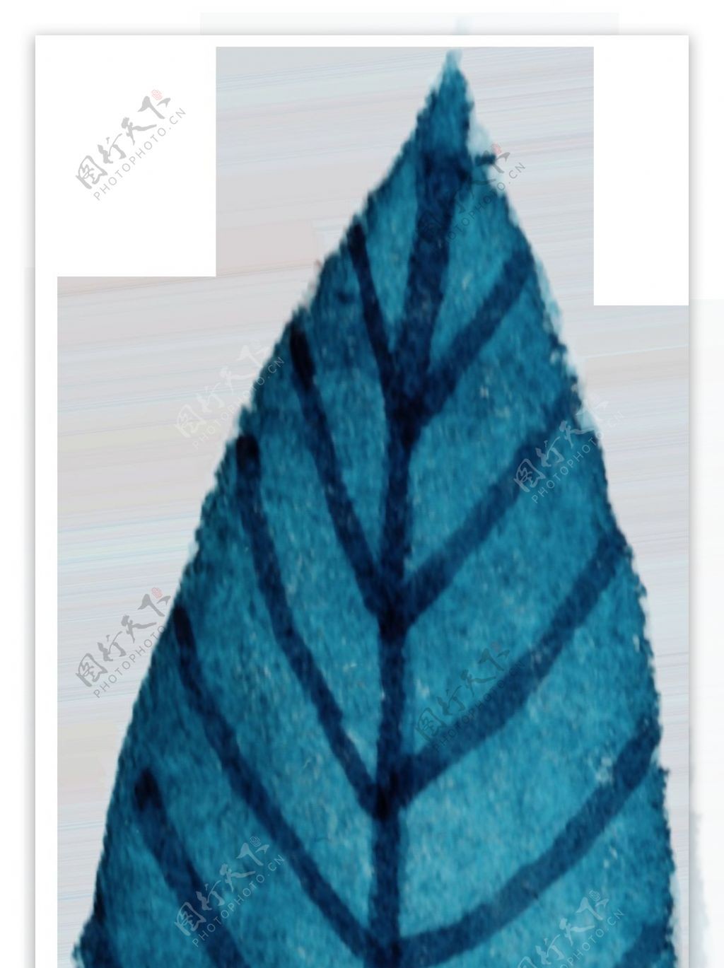 蓝色纹理树叶免扣透明素材
