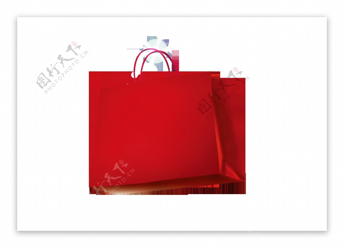 红色购物袋png元素