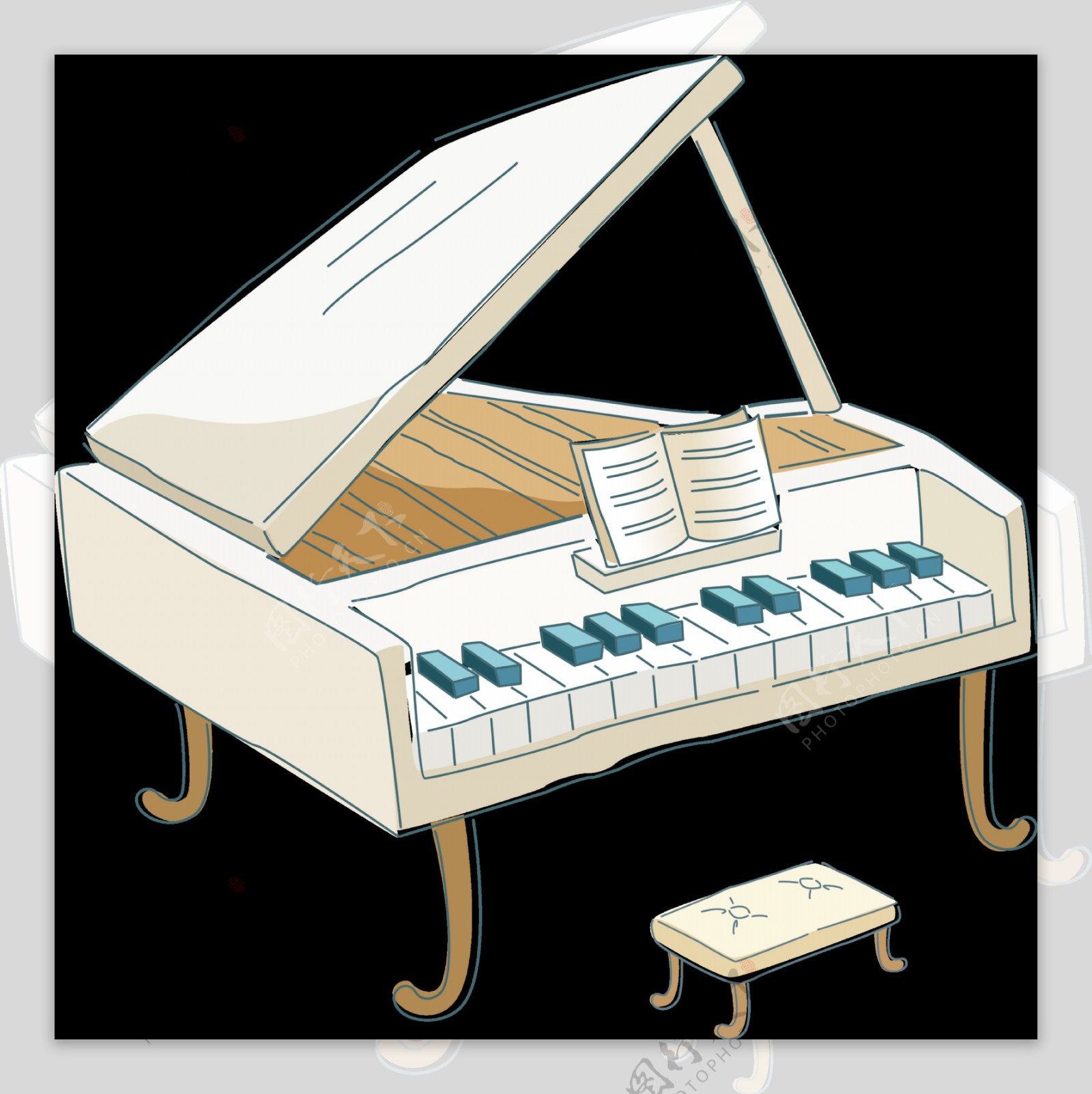 卡通钢琴图片素材免费下载 - 觅知网