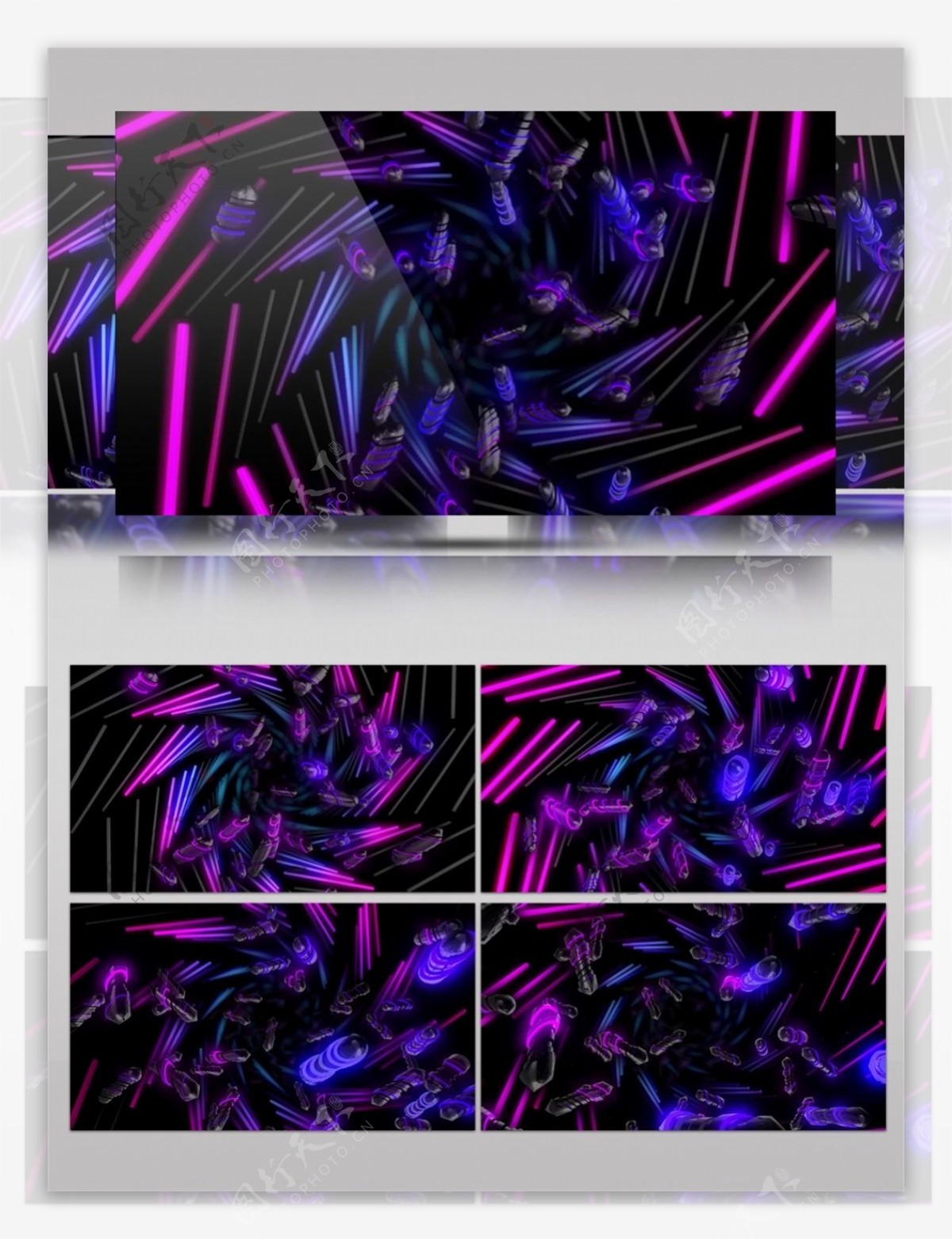 紫光交错光束动态视频素材