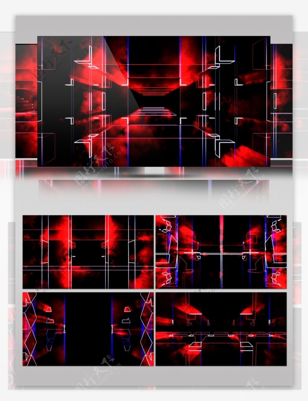 红光星际方块动态视频素材