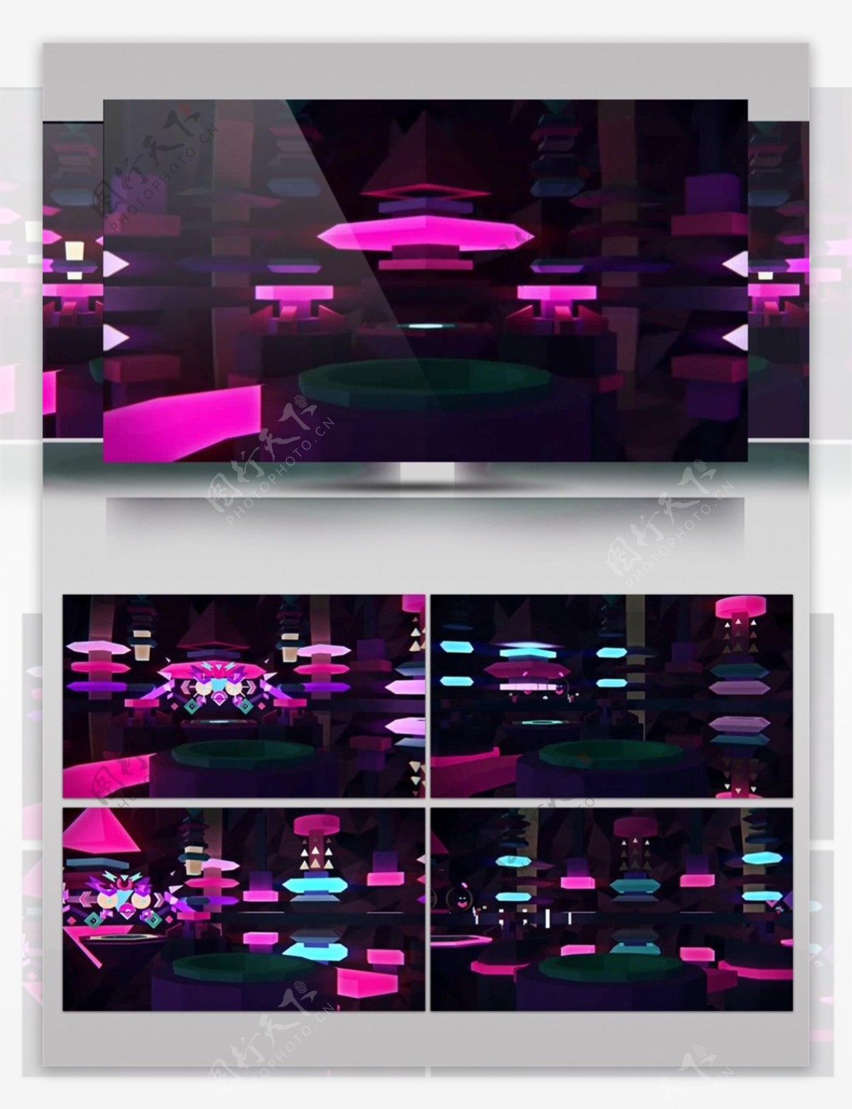 紫色动感光柱视频素材
