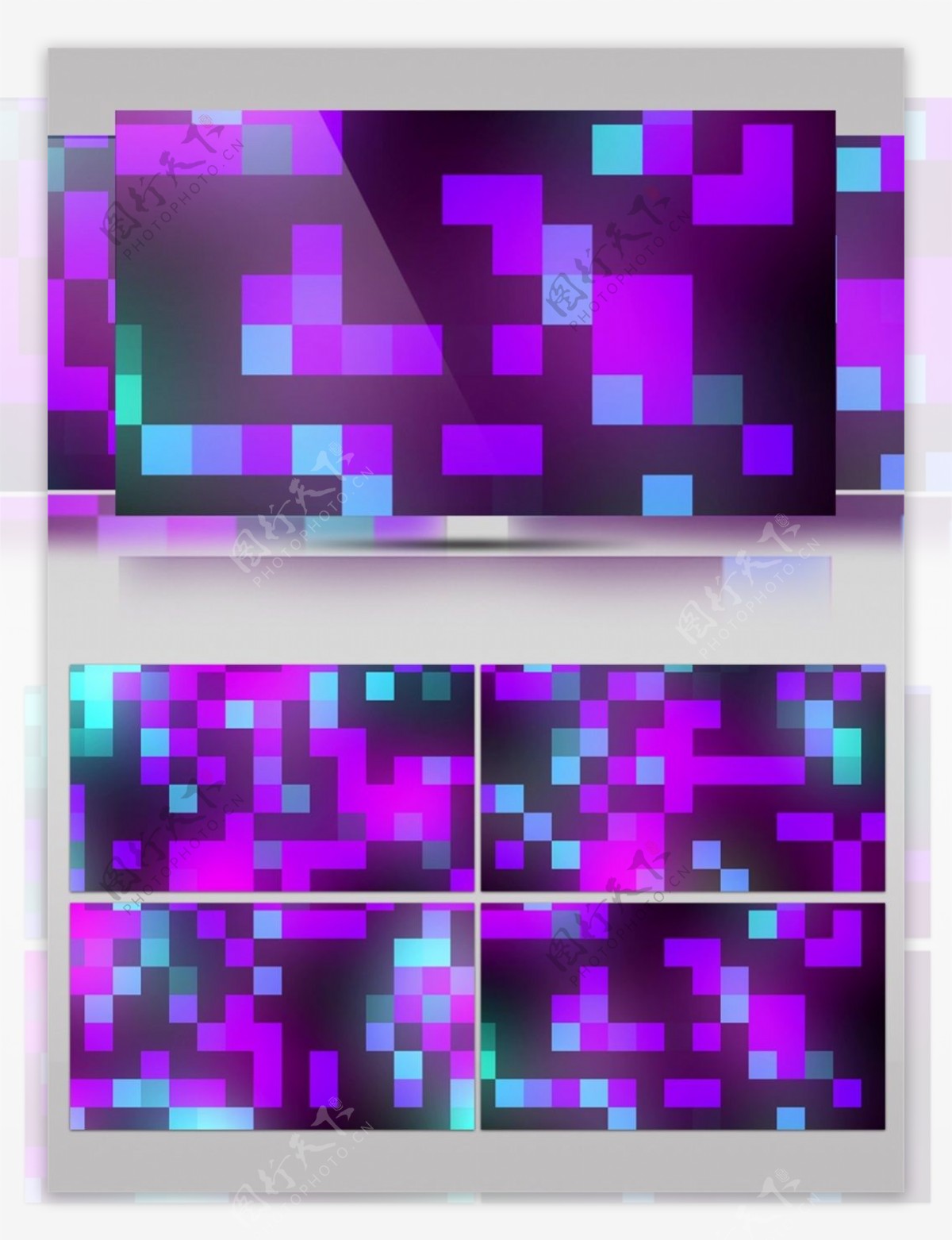 紫色数码方格高清视频素材