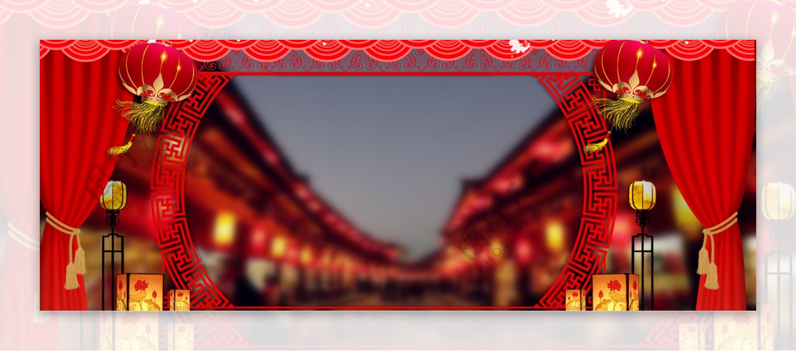 红色喜庆春节banner背景