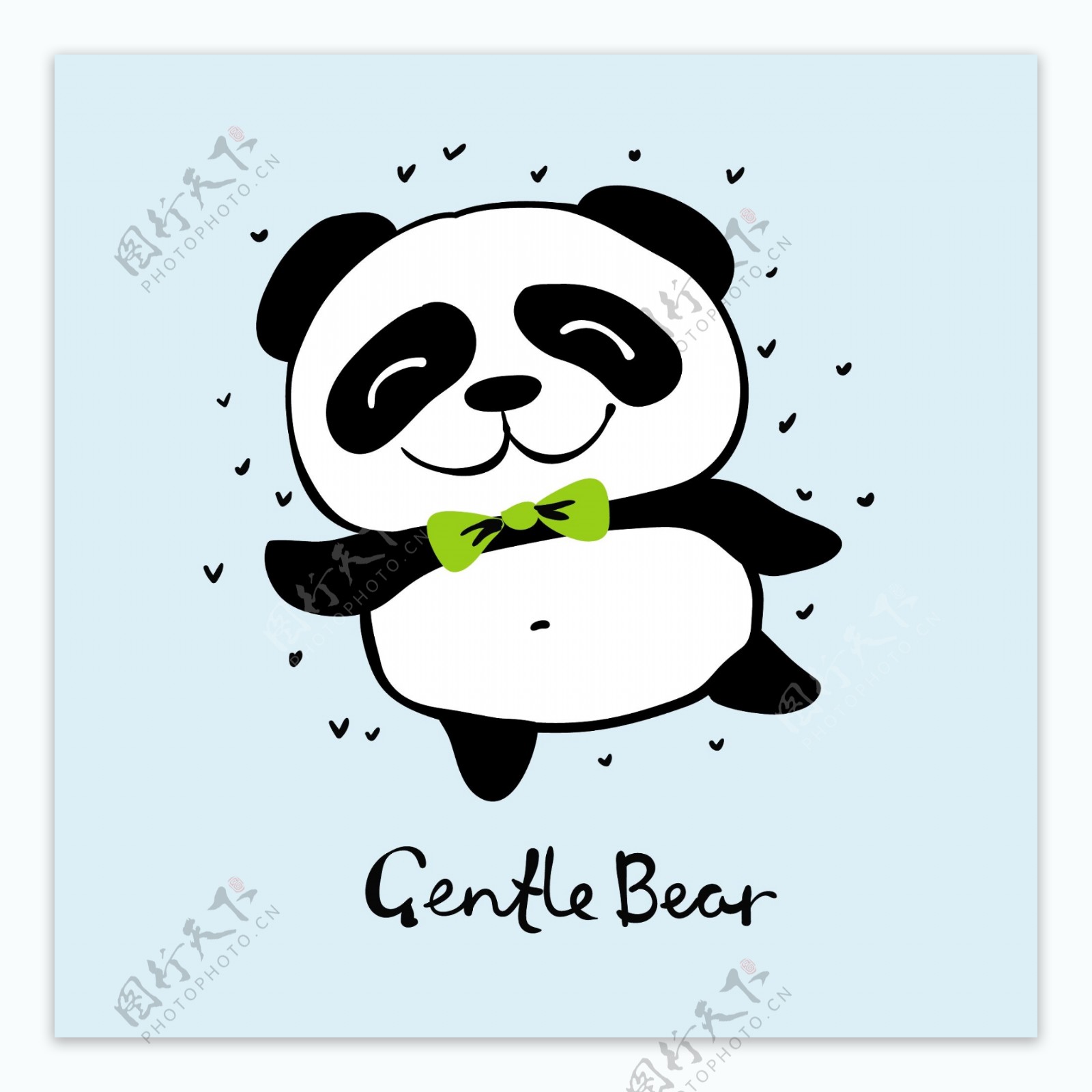 熊猫小绅士卡通素材