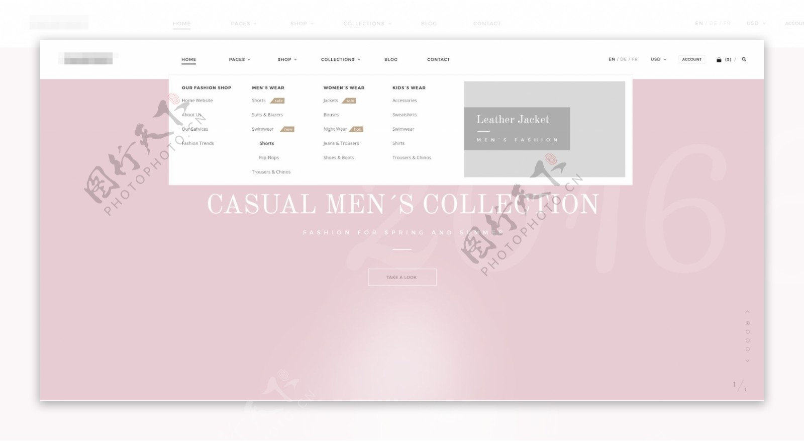 简洁精美的企业珠宝购物商城网站模板下拉框