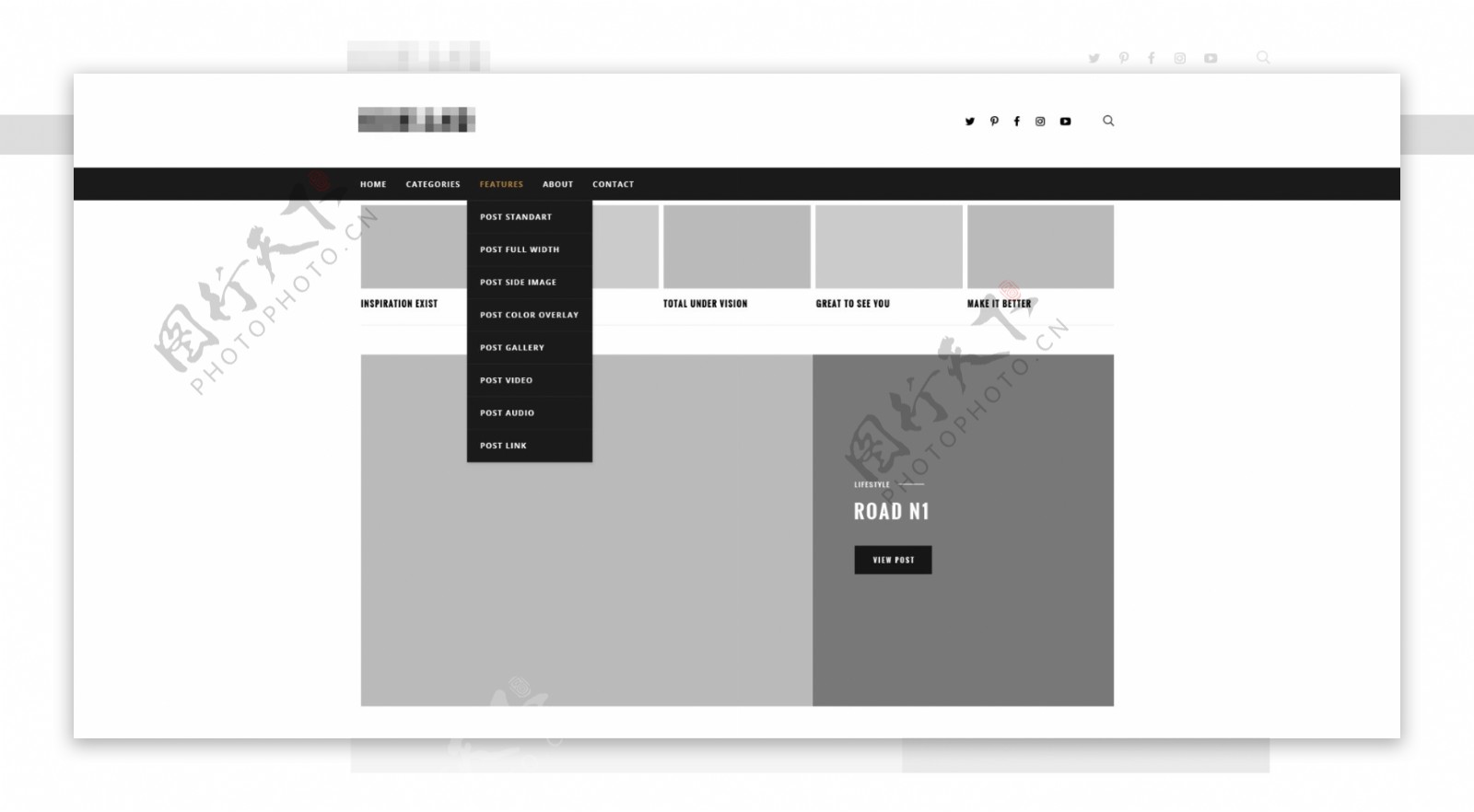 购物在线商城网站模板之首页下拉菜单设计