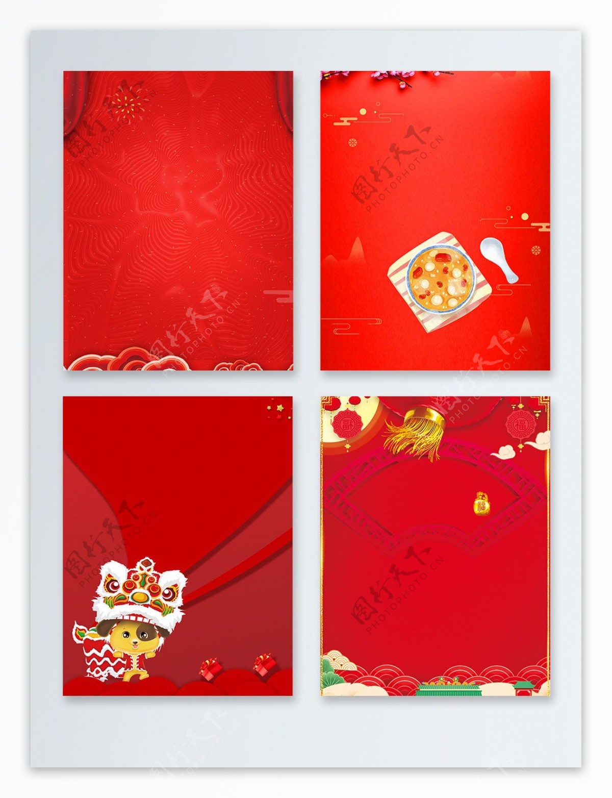 中国风红色喜庆新年腊八年货节节日背景