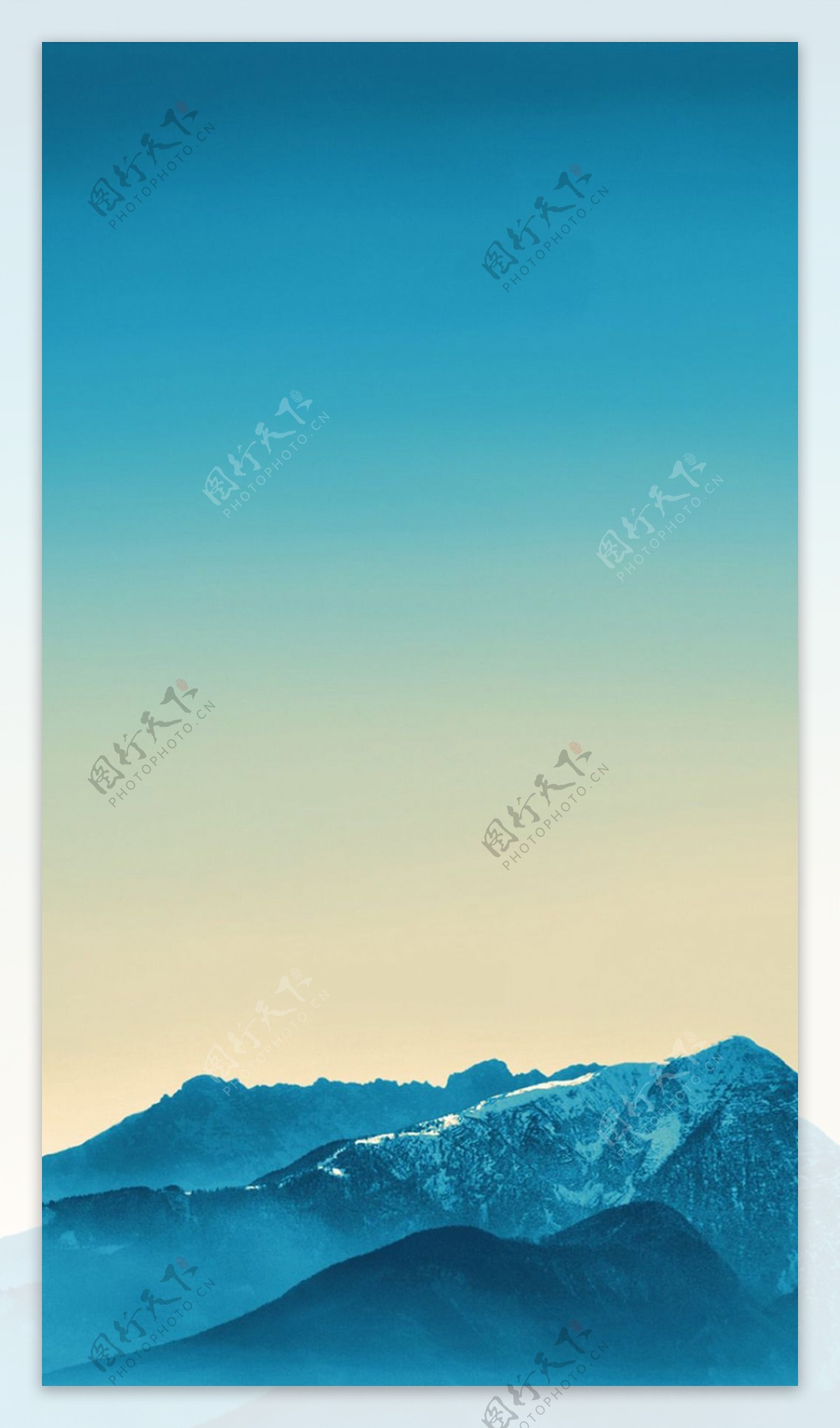 蓝色雪山景色广告背景