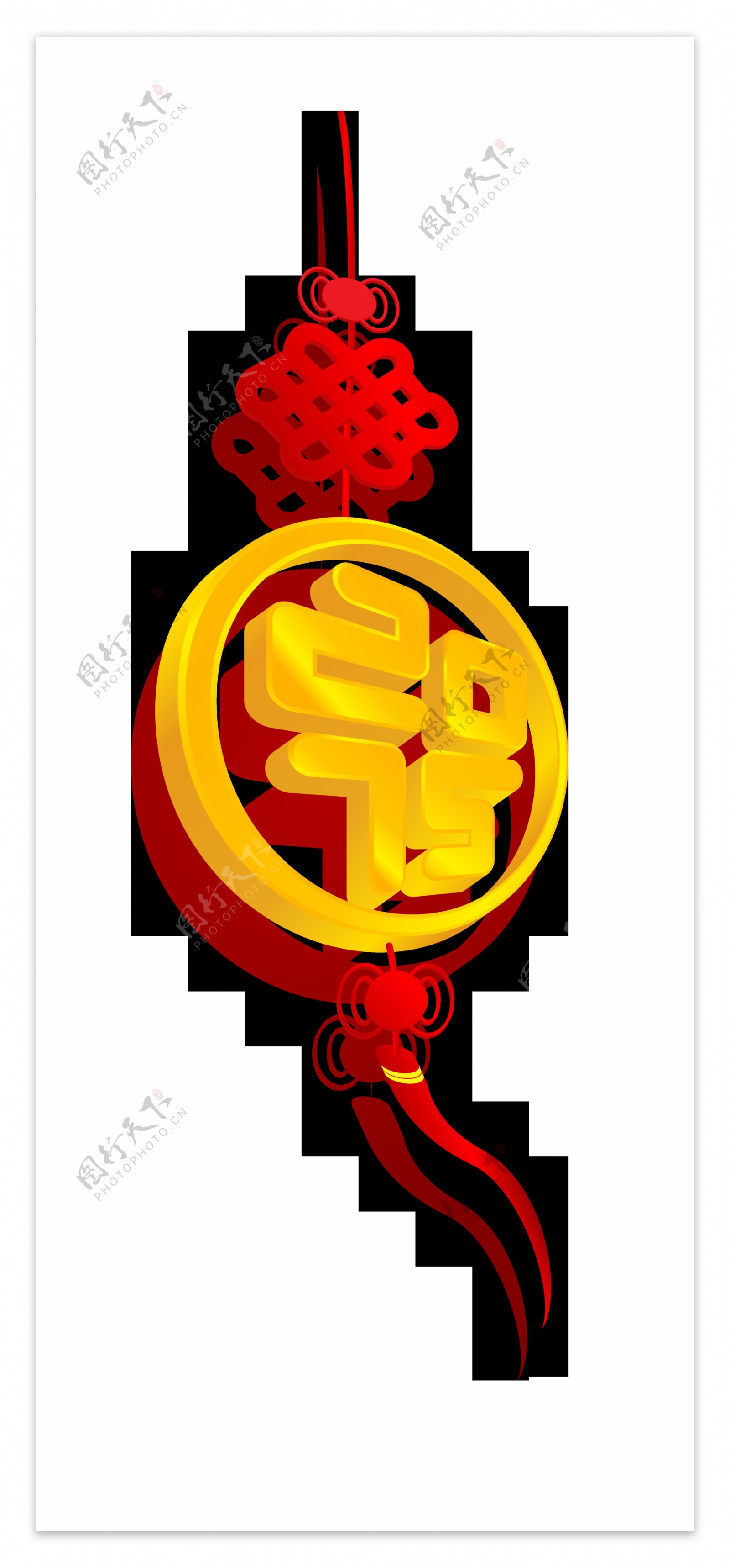 手绘卡通中国结装饰素材