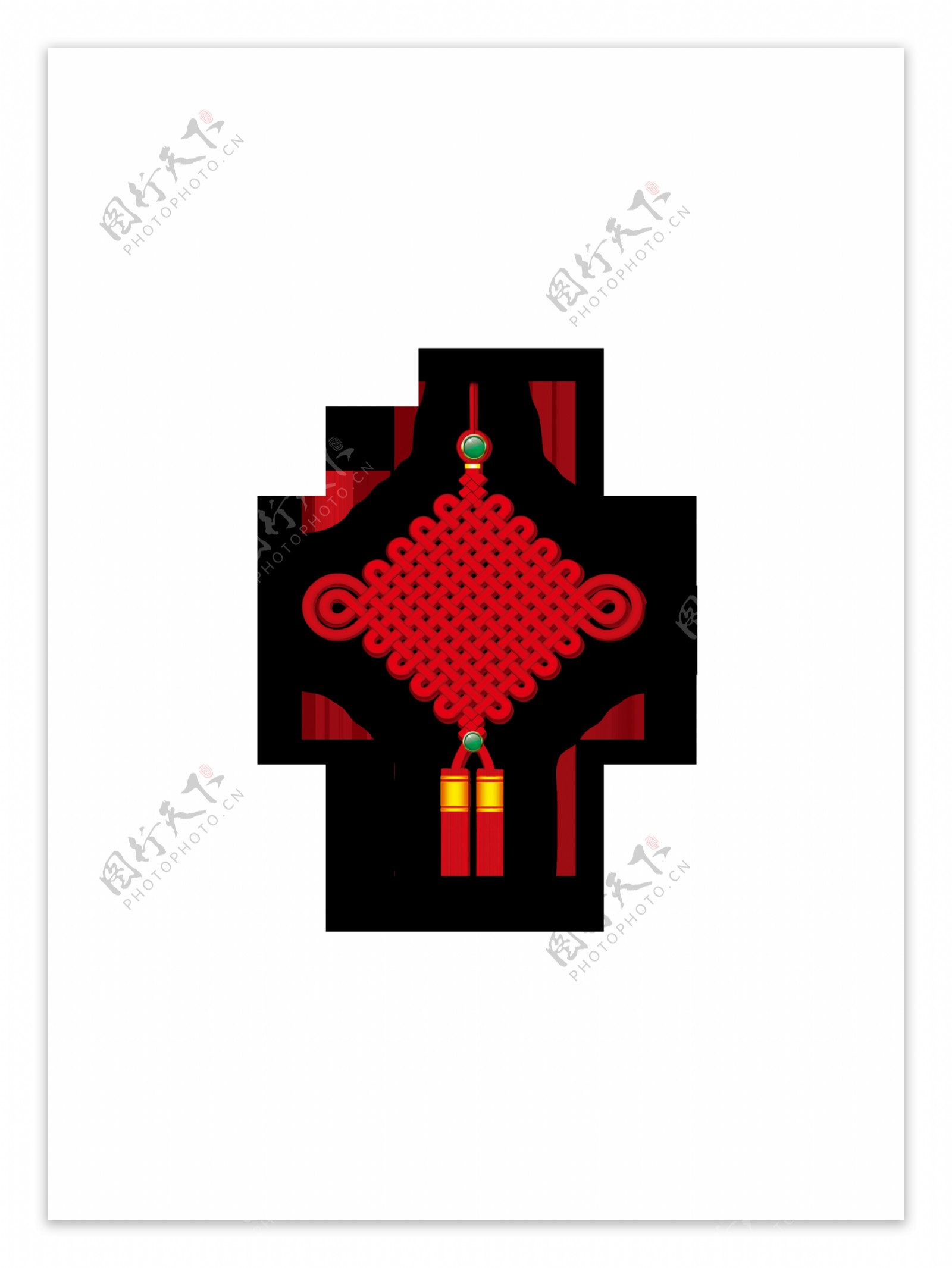 红色复古中国结装饰素材