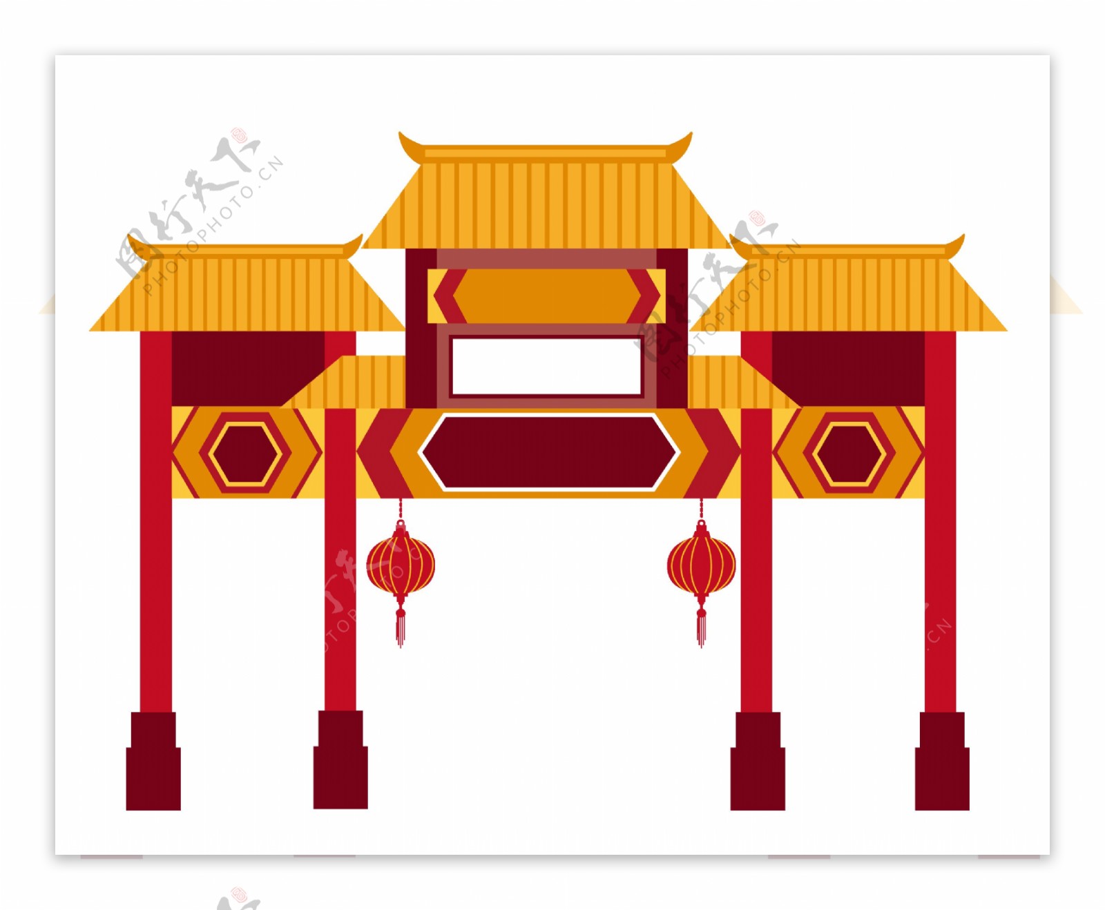 中式传统春节门头设计