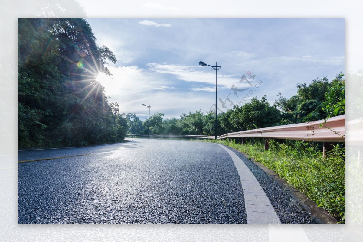 美丽风景区落日公路