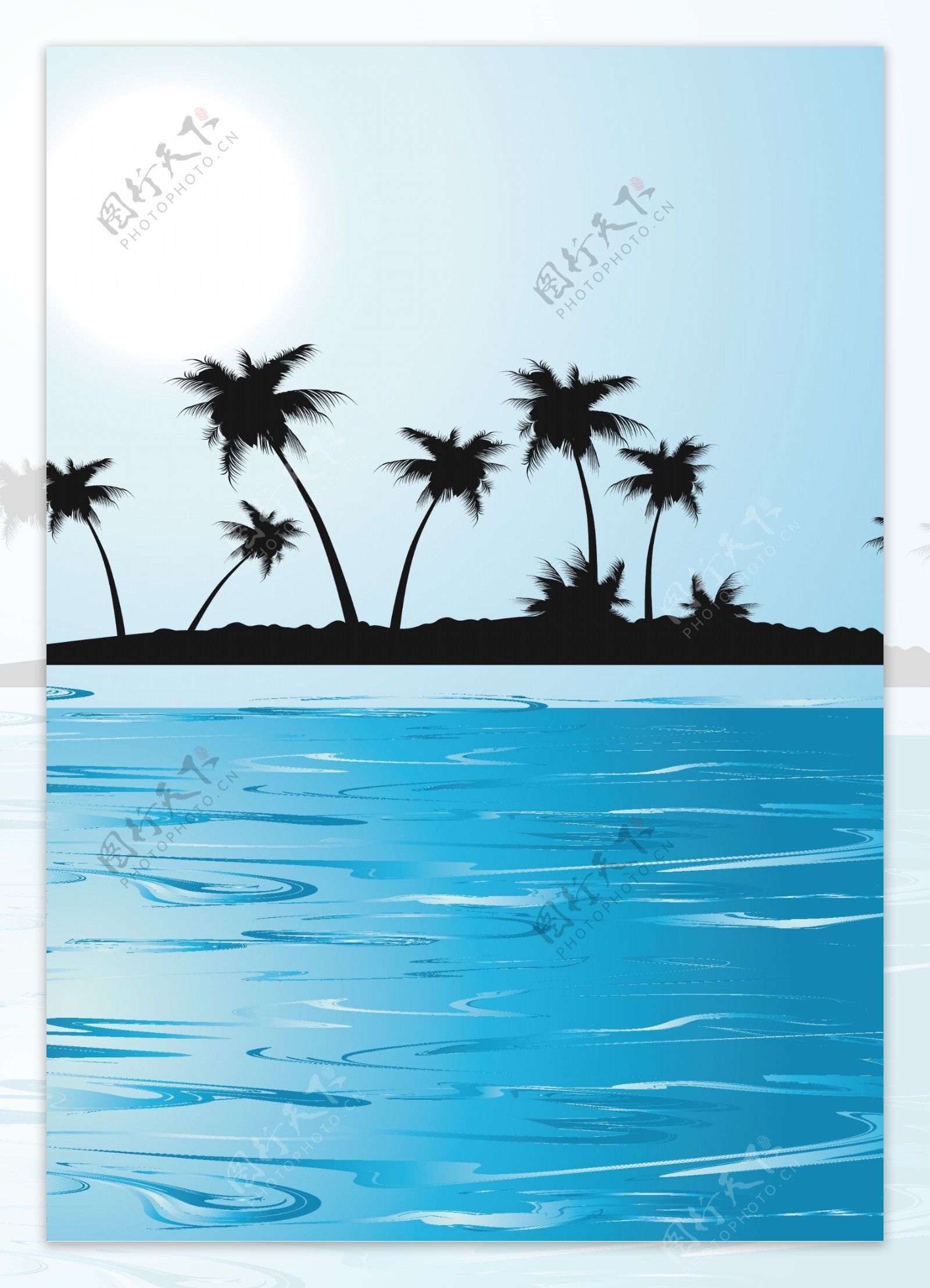 海岛椰树背景装饰