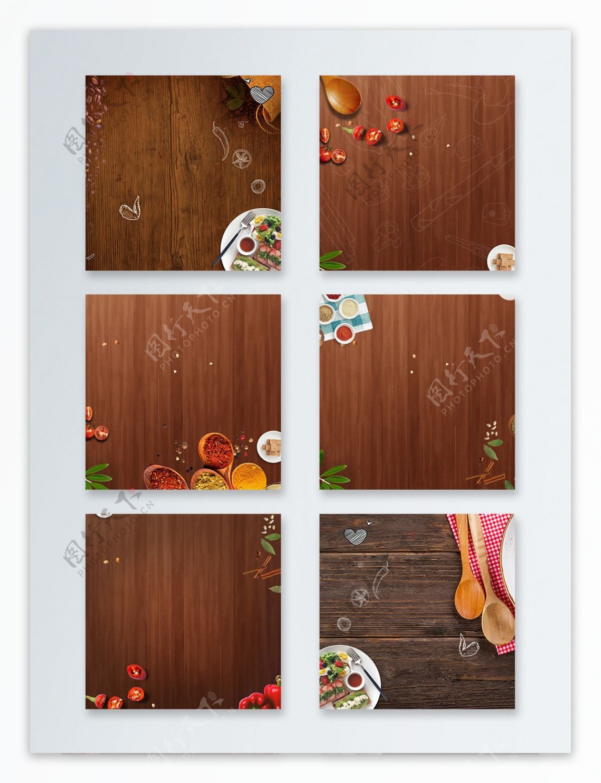 欧式大气木板西式食物主图木板质感简约背景