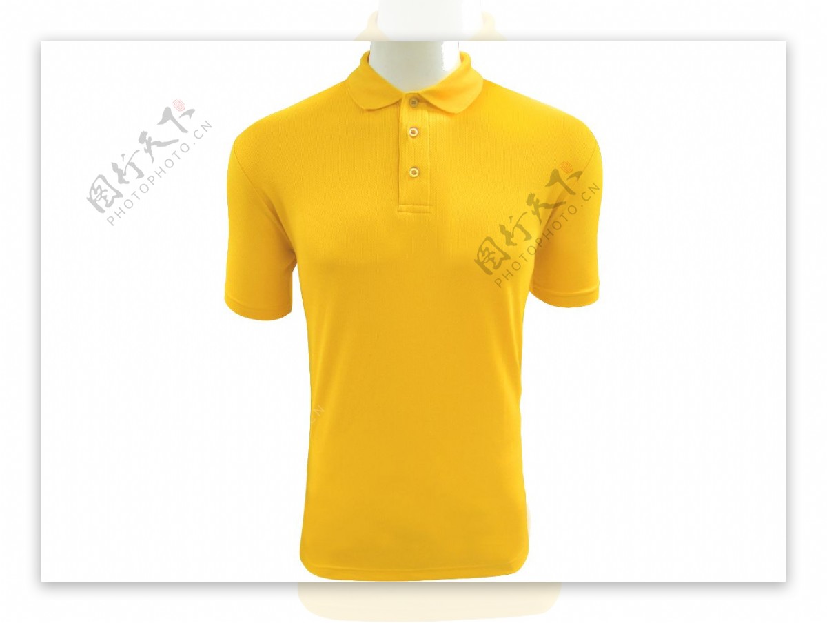 黄色短袖polo衫png元素