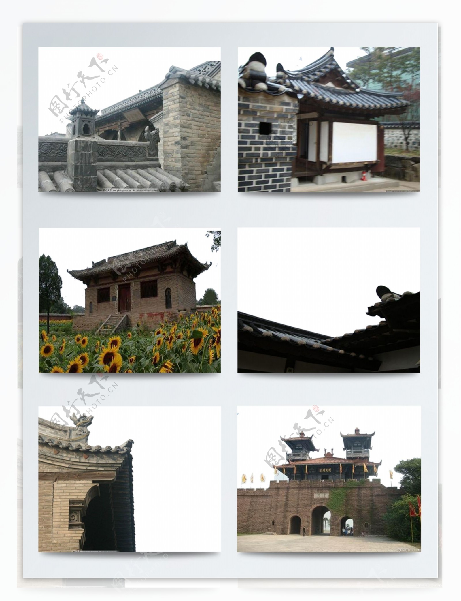 中国风黄土色古建筑